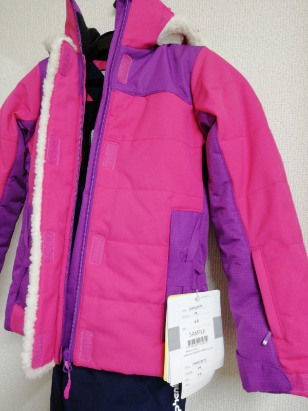 [ сильно сниженная цена ] Phoenix с хлопком жакет & брюки лыжи одежда размер регулировка возможность 105cm~125cm верх и низ в комплекте * розовый & темно-синий защищающий от холода 