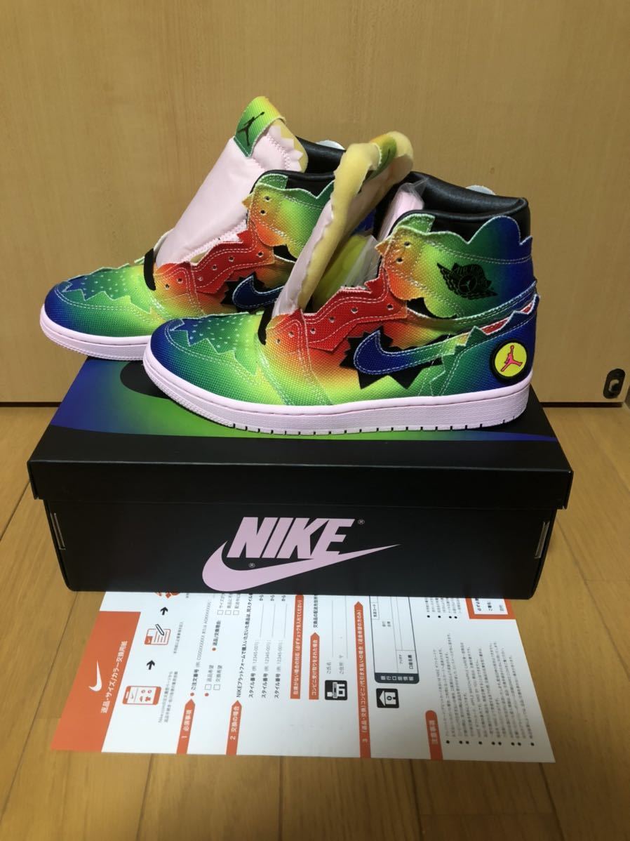 【新品】26.5cm NIKE AIR JORDAN 1 RETRO HIGH OG J Balvin ナイキ エア ジョーダン 1 バルヴィン バルビン マルチカラー_画像2