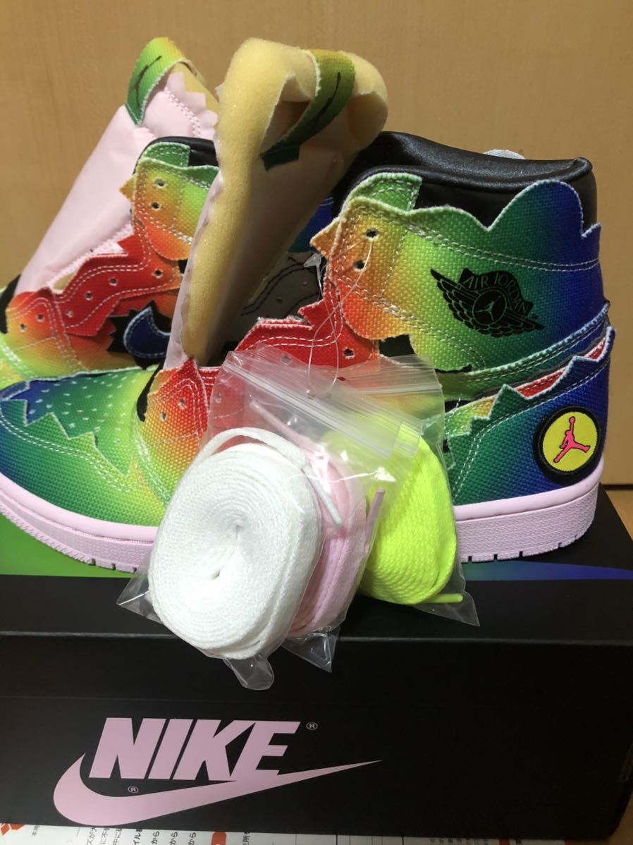 【新品】26.5cm NIKE AIR JORDAN 1 RETRO HIGH OG J Balvin ナイキ エア ジョーダン 1 バルヴィン バルビン マルチカラー_画像3