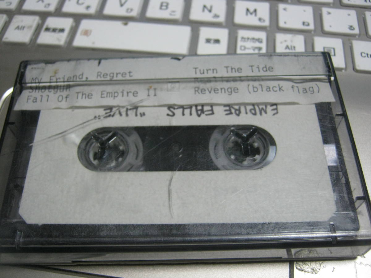 EMPIRE FALLS / LIVE AT ROCKEFELLAS SC cassette tape lyric card attaching BLACK FLAG Blitz Antiseen