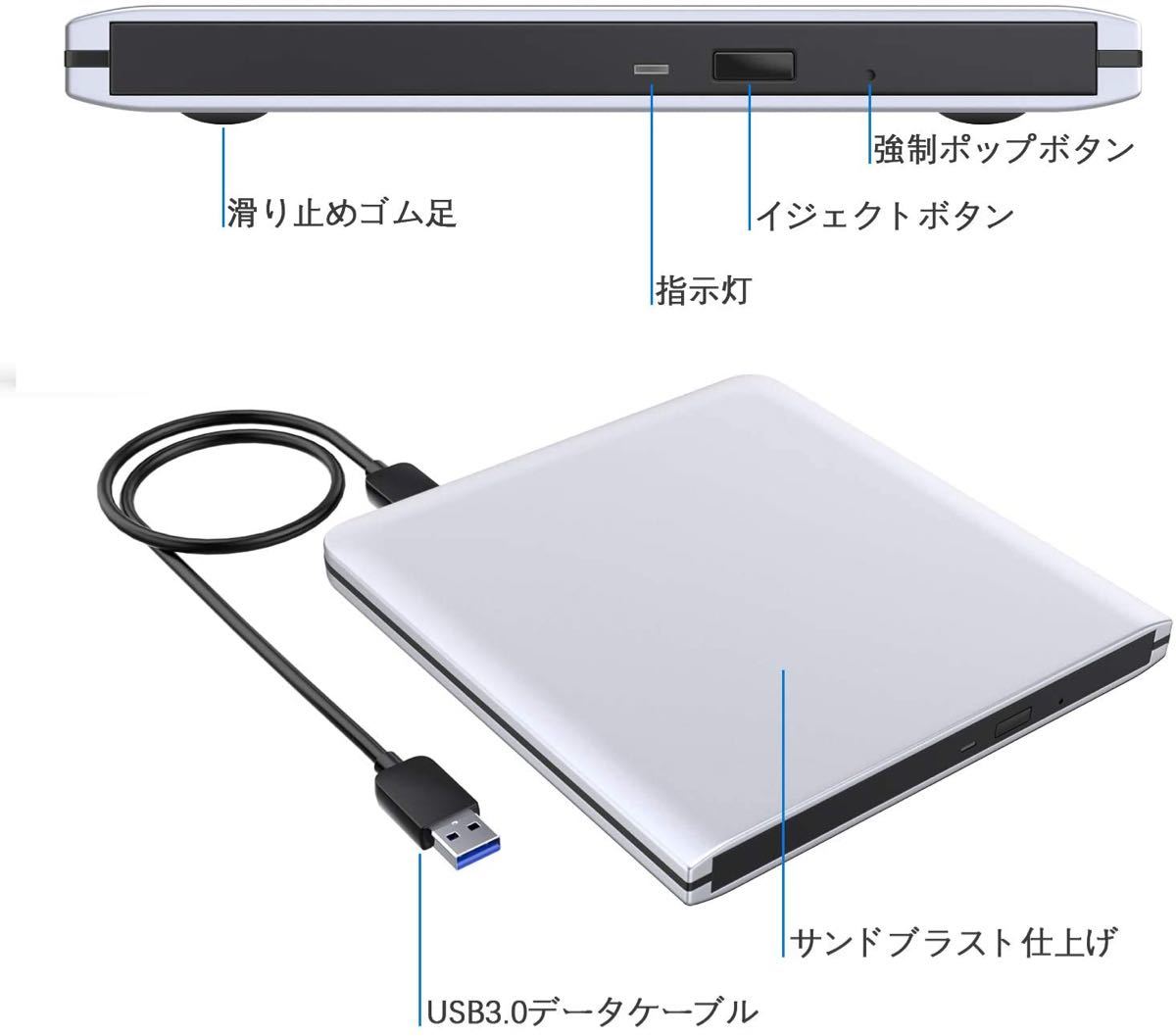 ブルーレイドライブ外付けusb3.0 一年安心保証