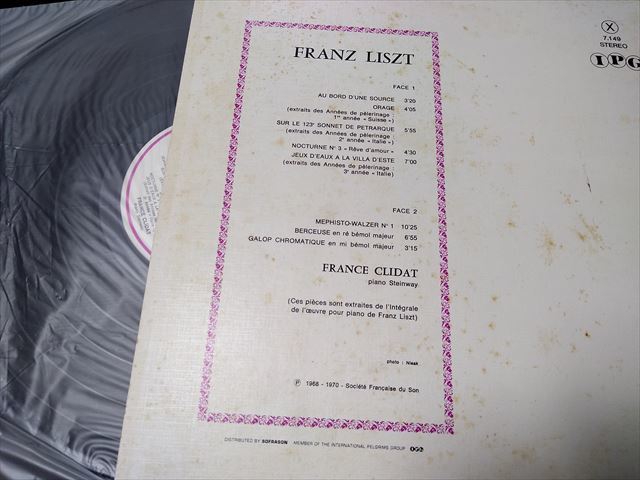 ヤフオク 仏盤ipg リスト 巡礼の年 抜粋 愛の夢 メフィ