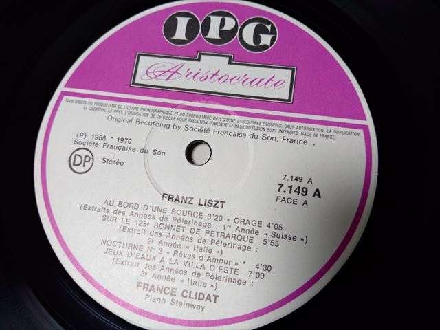 ヤフオク 仏盤ipg リスト 巡礼の年 抜粋 愛の夢 メフィ