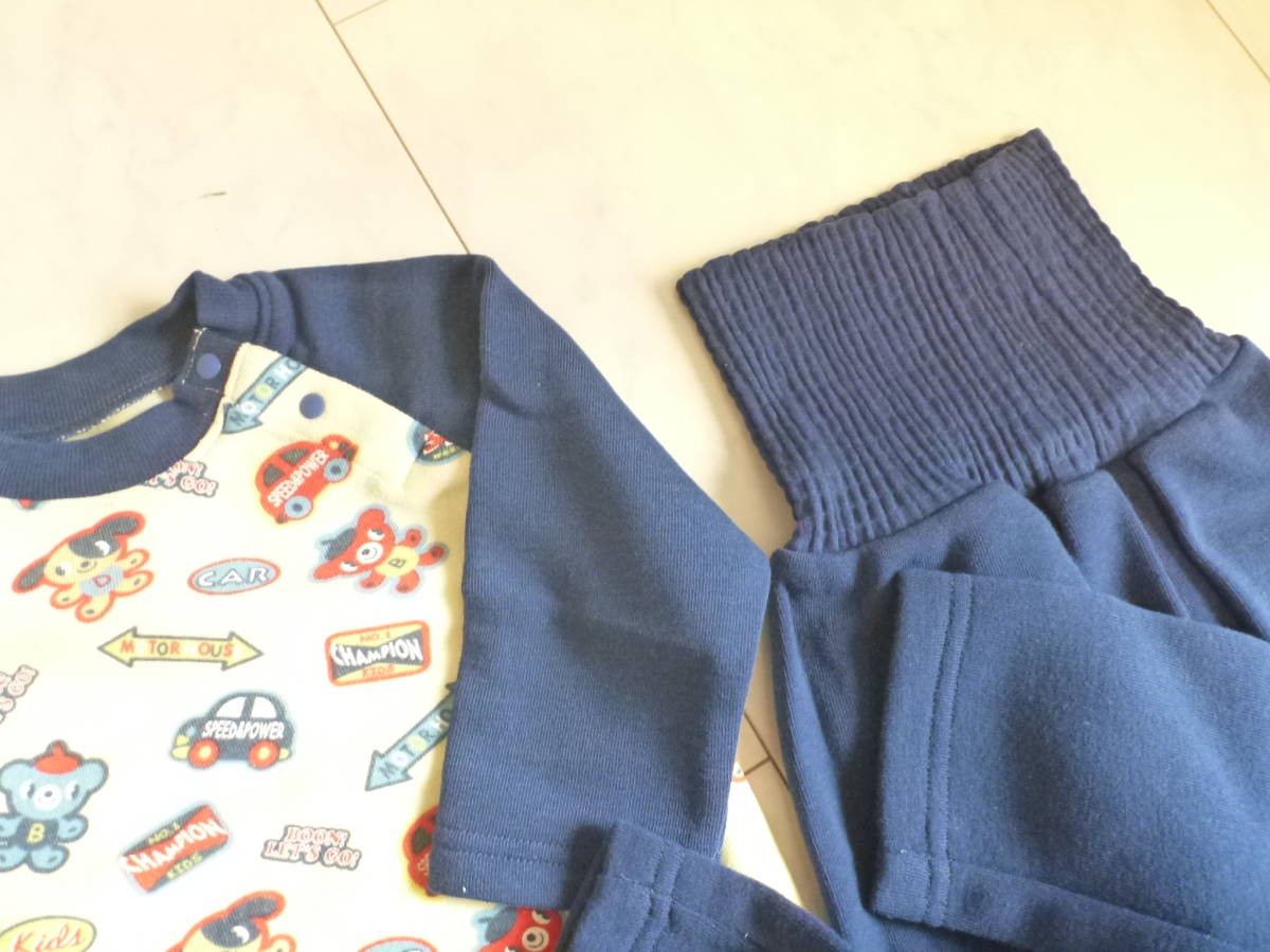  new goods lining nappy . to coil pants pyjamas navy blue 80