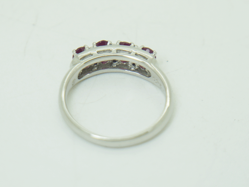 PT900 天然 ルビー ダイヤモンド リング R0.95ct D0.05ct #11号 鑑別