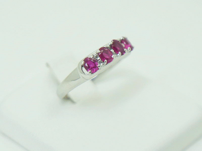PT900 天然 ルビー ダイヤモンド リング R0.95ct D0.05ct #11号 鑑別