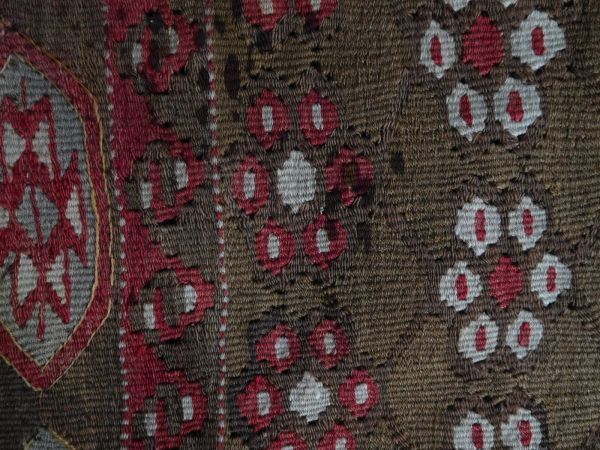  Old drill mold kilim cushion cover pillowcase ⑤no.21 wool wool generally 40cm rank x40cm rank hand woven ..handmade hand made 