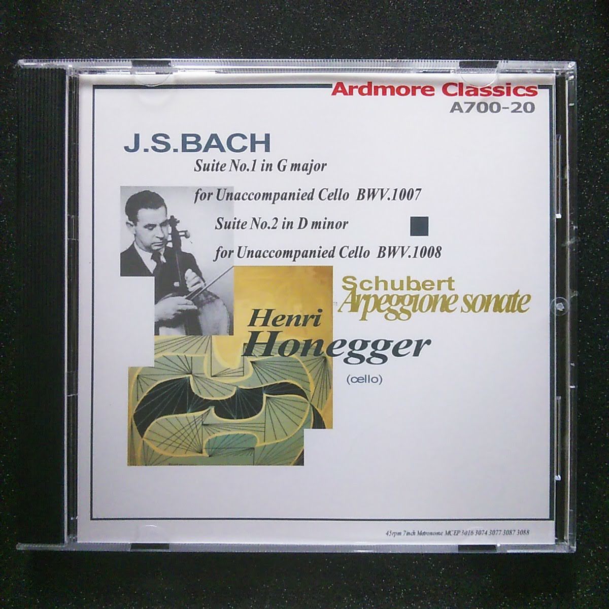 u（CD-R）アンリ・オネゲル、バッハ「無伴奏チェロ組曲第１番」シューベルト「アルペジョーネ・ソナタ」他（Honegger Bach Schubert）_画像1
