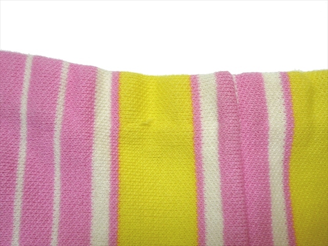 70*s Vintage женский шорты короткий хлеб желтый × розовый × белый полоса retro купальный костюм . спорт отдых уличный 