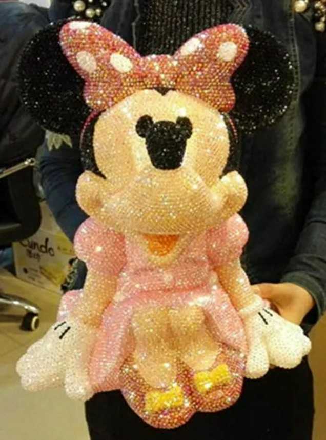 超可爱の 人形 ミニー フィギュア 貯金箱 ミニーマウス キラキラ 巨大 ギフト Disney ディズニー スワロフスキー クリスタル 高級 プレゼント ミニーマウス