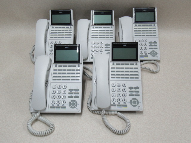 ▲Ω ZZJ1 5892♪ 保証有 美品 NEC UNIVERGE Aspire WX 24ボタン標準電話機 DTK-24D-1D(WH)TEL 5台セット ・祝10000！取引突破！同梱可