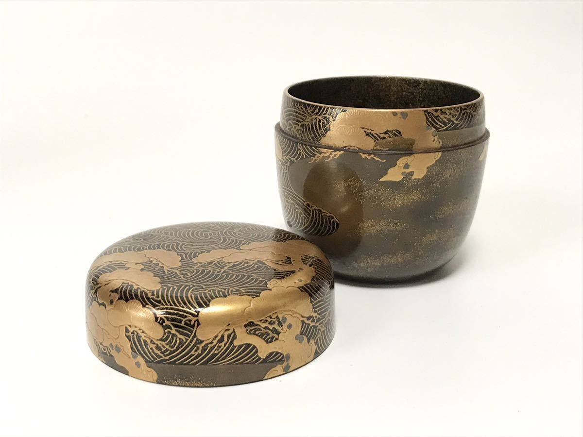 超話題新作 471象彦作網目蒔絵棗 黒漆 茶道具 茶入 漆芸 - www