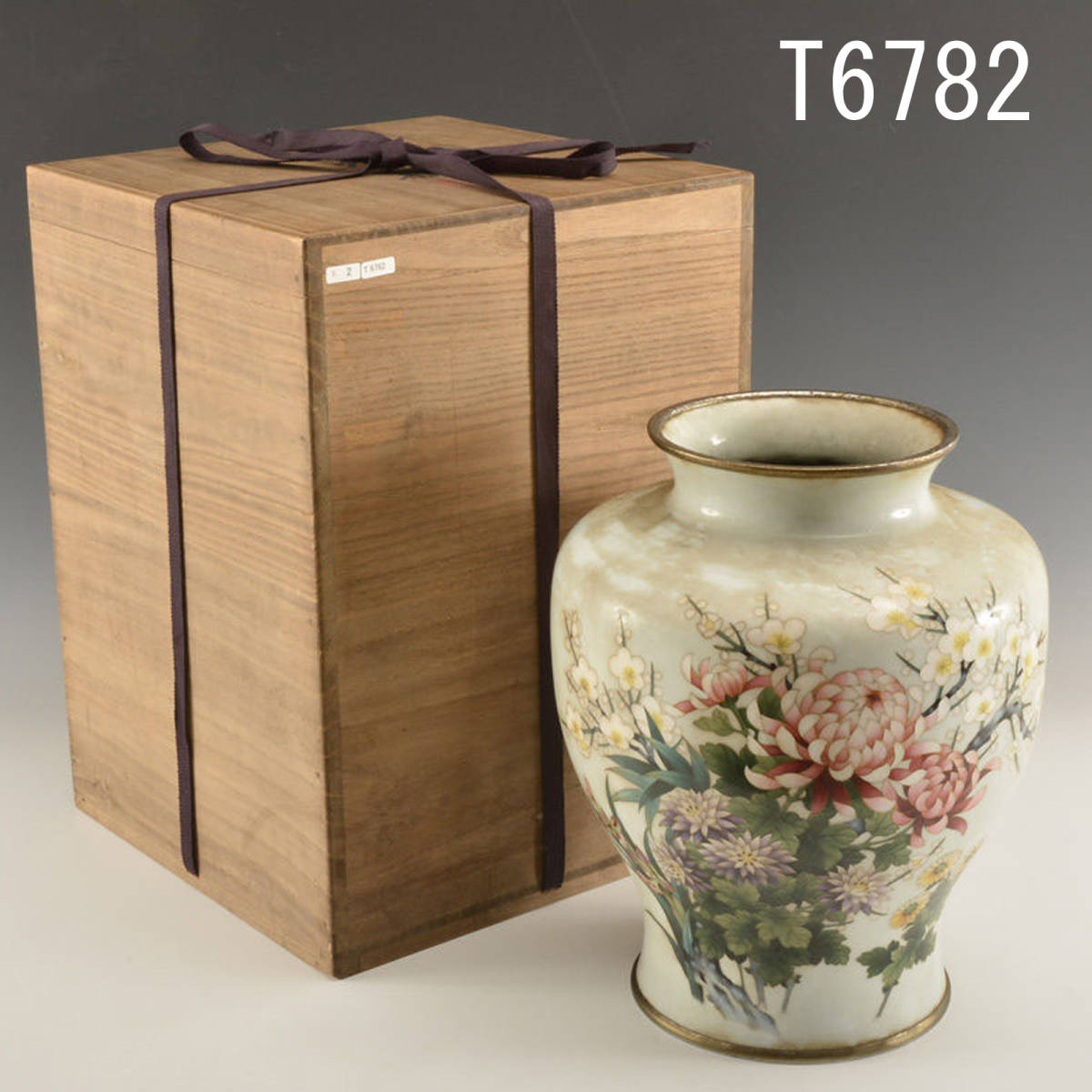 T06782 最大61%OFFクーポン 佐藤義七寶製作所 七寶焼花瓶：真作 驚きの値段で