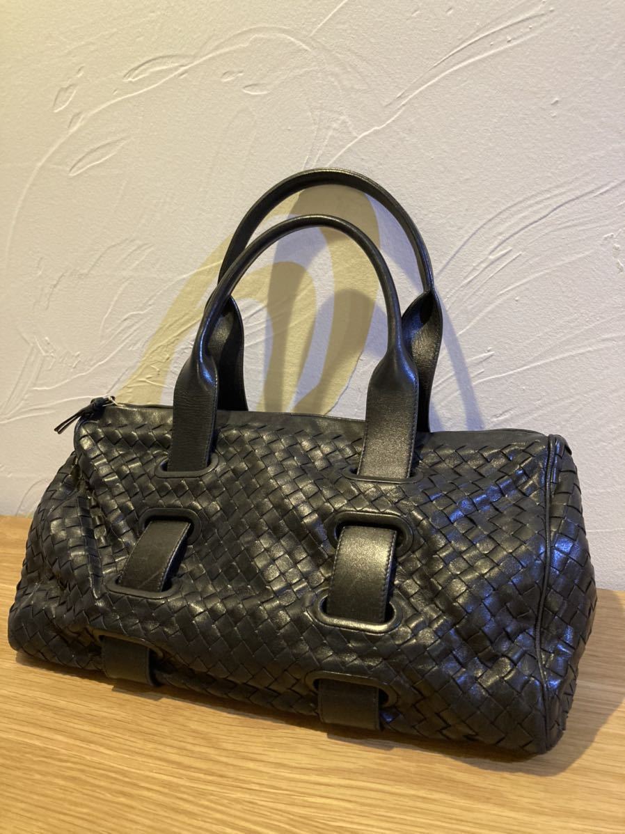 BOTTEGA VENETA ボッテガヴェネタ ハンドバッグ ブラック イントレチャート ショルダーバッグ_画像1