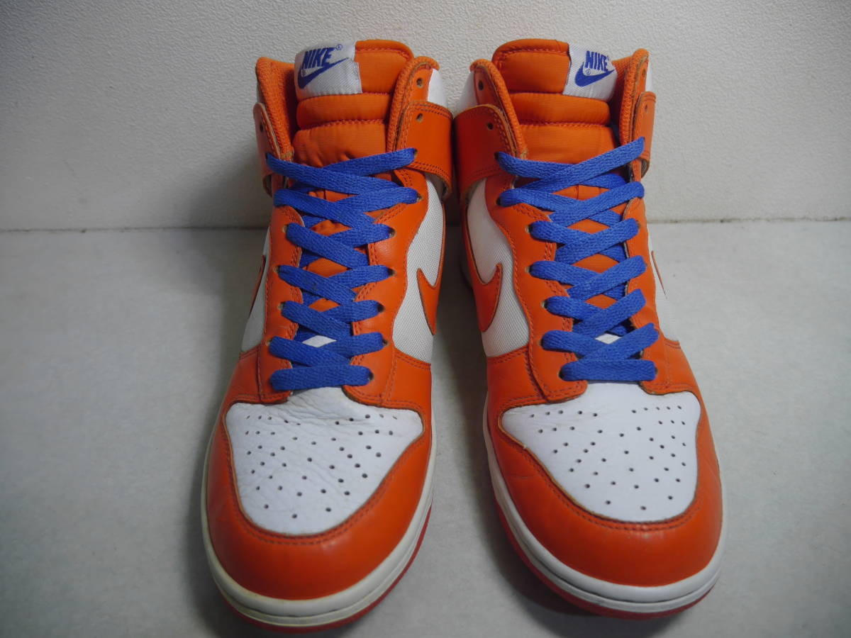NIKE DUNK HIGH LE ダンク 白 x オレンジ US8.5 USED 317982-181_画像2