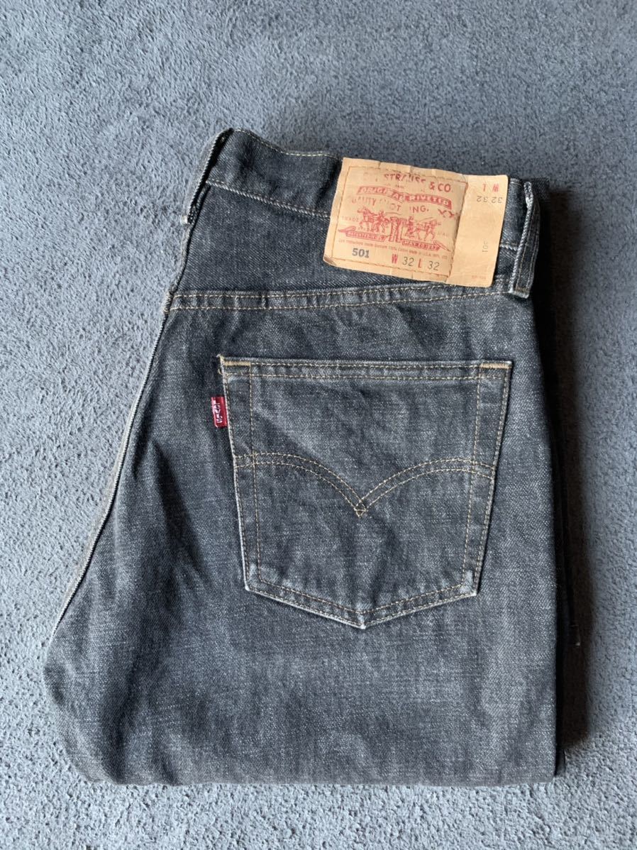 極上 先染 99年製 Levi's 501 ブラック W32 アメリカ製 USA製