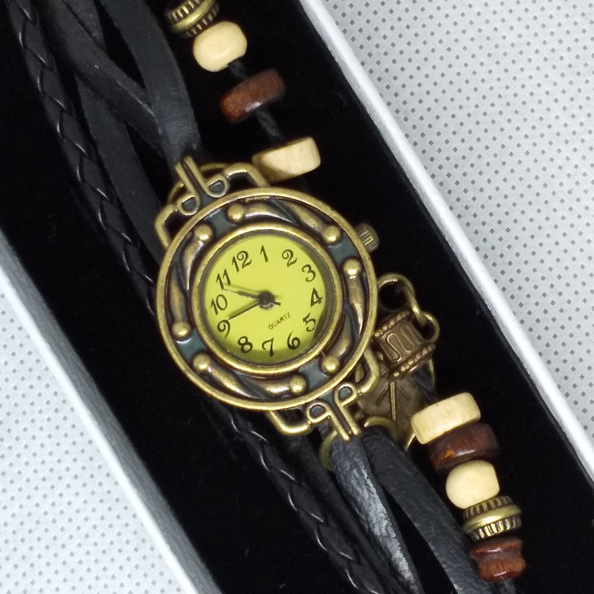 [ブラック] 新品 アンティーク風 腕時計 ブレスレット  レディース