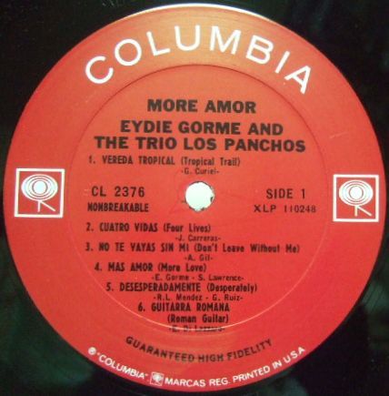 ３枚で送料無料【米Columbia mono】Eydie Gorme & The Trio Los Panchos/More Amor_画像2