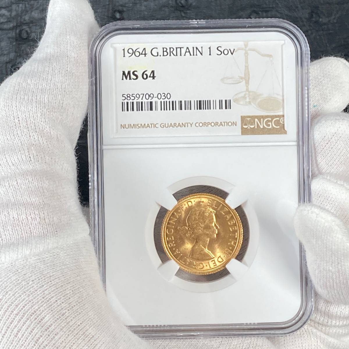 Yahoo!オークション - 【高鑑定 MS64】1964年 イギリス エリザベス 金貨...