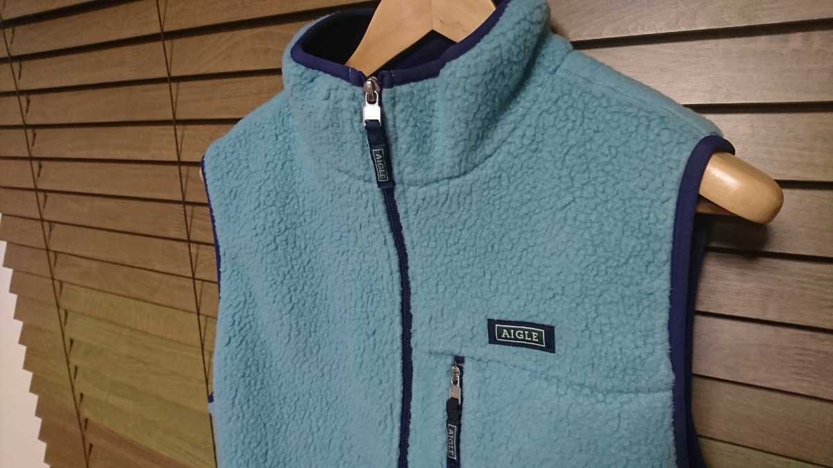 AIGLE エーグル POLARTEC ポーラテック フリースベスト 未使用 デッドストック 検索用)パタゴニア シーグリーン