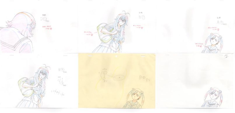 一騎当千 大量 4カット 原画セット ② ♯ セル画 レイアウト 一騎当千 大量 4カット 原画セット ② ♯ セル画 レイアウト
