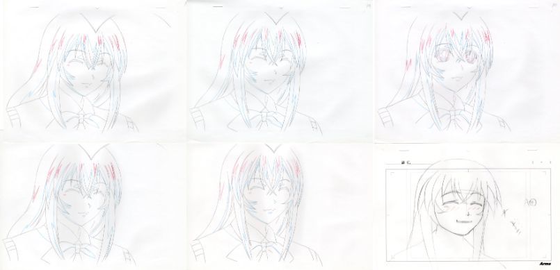 一騎当千 大量 4カット 原画セット ② ♯ セル画 レイアウト 一騎当千 大量 4カット 原画セット ② ♯ セル画 レイアウト