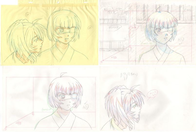 一騎当千 大量 5カット 原画セット ③ ♯ セル画 レイアウト 一騎当千 大量 5カット 原画セット ③ ♯ セル画 レイアウト
