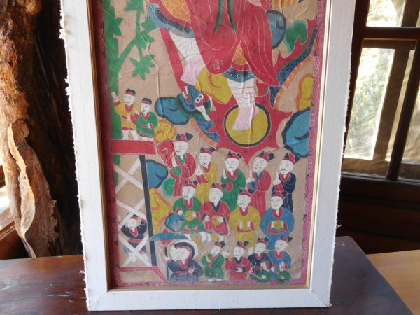道教宗教画no.6 Tom Tong Hoi Fan 大堂海旛 竹すき紙 インドシナ 道教宗教画no.6 Tom Tong Hoi Fan 大堂海旛 竹すき紙 インドシナ