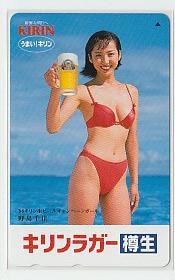 ヤフオク A L516 野島千佳 キリンビール水着モデル テレカ