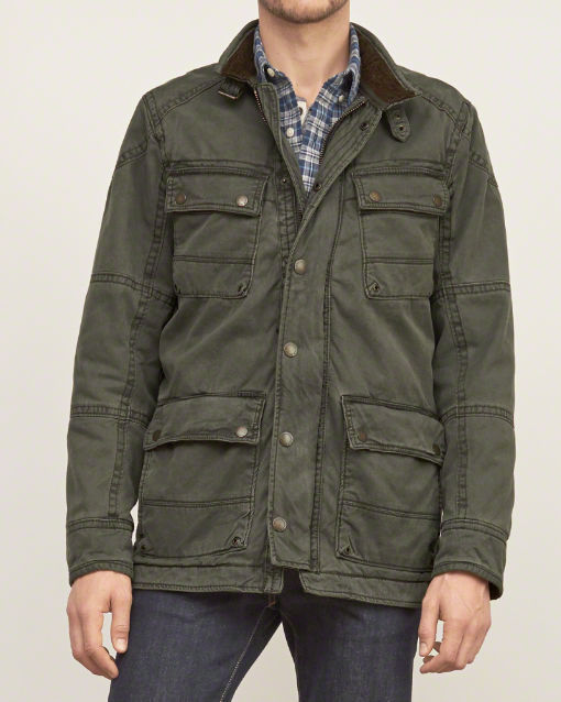 【新品】Abercrombie&Fitch アバクロ PREMIUM UTILITY JACKET キルティングライナー付ジャケット オリーブ Sサイズ_画像9