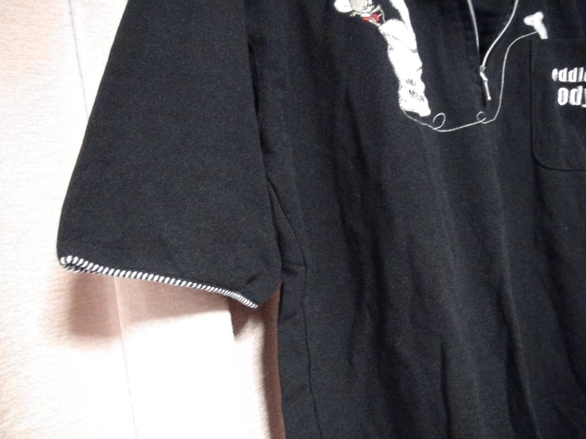 odysseyのポロシャツ（L)ブラック日本製！。_画像7