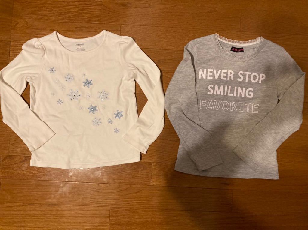 長袖Tシャツ ジュニア　女の子　トップス　GYMBOREE雪の結晶柄ともう1点のセット　130.140ぐらい　冬　アナ雪　ファッション　学校_画像1