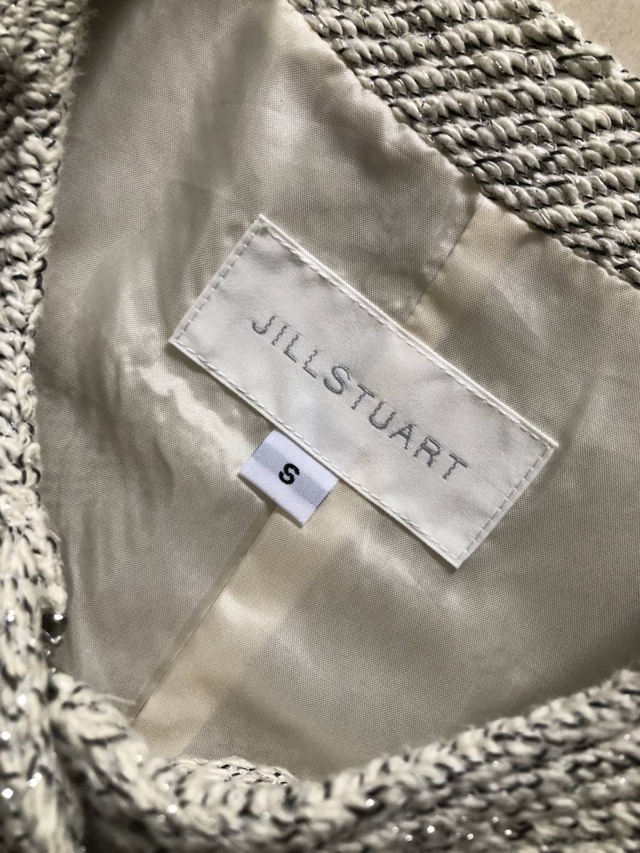 ジルスチュアート JILL STUART ノーカラージャケット S～M ブラック ホワイト ツートンカラー スーツ 入学式 卒業式 結婚式 ２次会 通勤_画像3