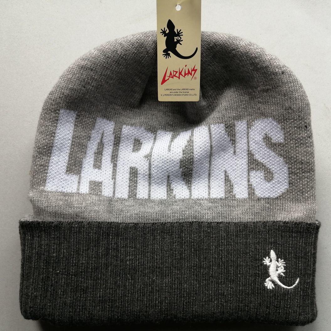 未使用品 LARKiNS ラーキンス ニット帽 ニットキャップ グレー フリーサイズ 株式会社グリフォンハット 帽子 キャップ　_画像1