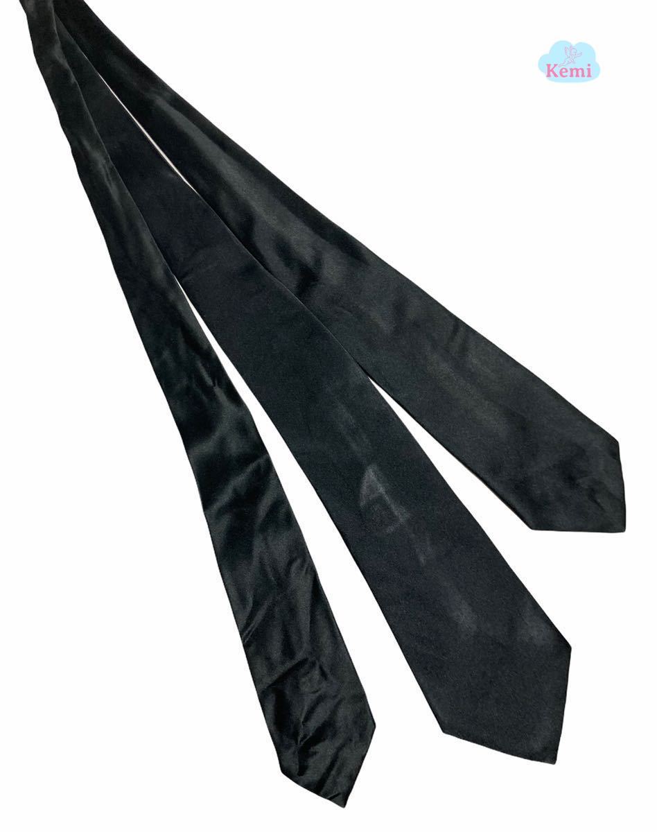 【3点セット】ブラック 黒 ネクタイ フォーマル 正装 礼装_画像1