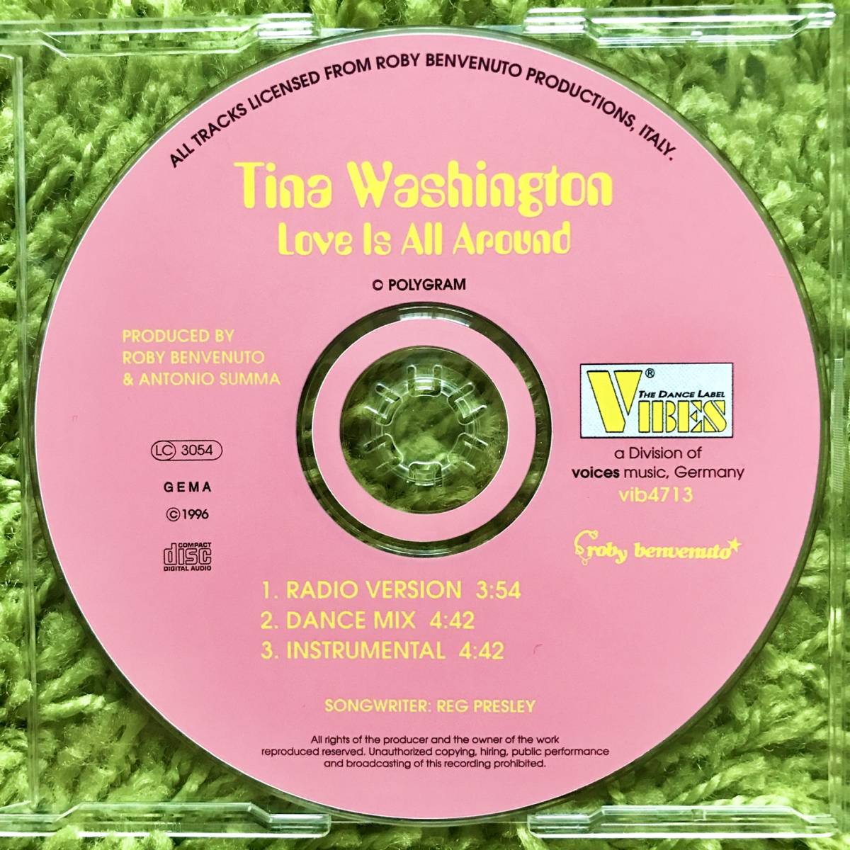 【CD Single】Tina Washinton/Love Is All Around Germany盤