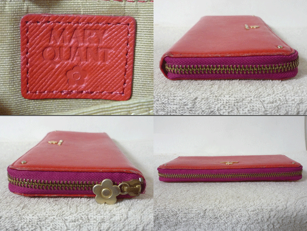 未使用品】MARY QUANT マリークワント ピンク 長財布 牛皮