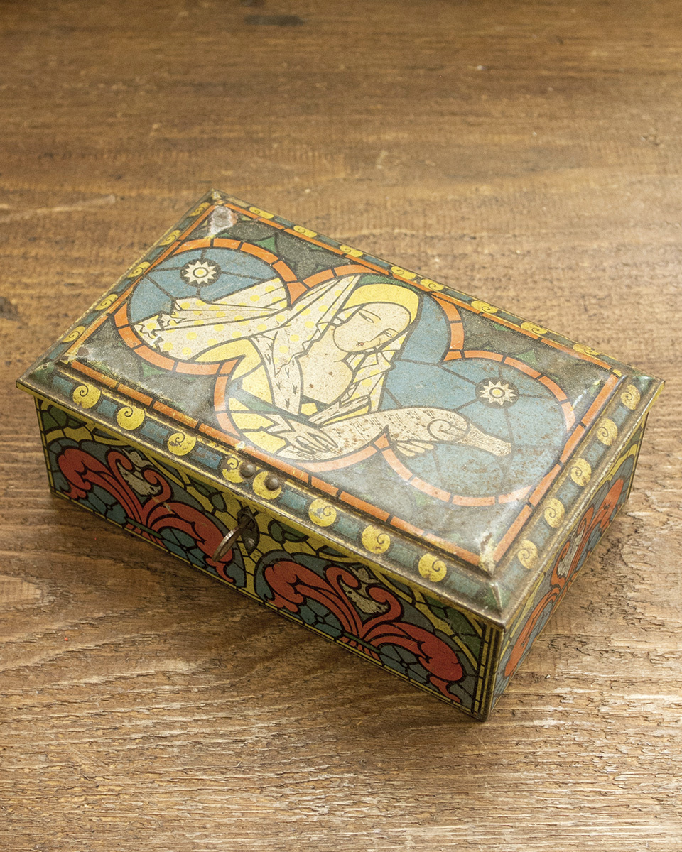 jf01427 仏国*フランスアンティーク*雑貨 ブリキ缶 Tin缶 お菓子の箱