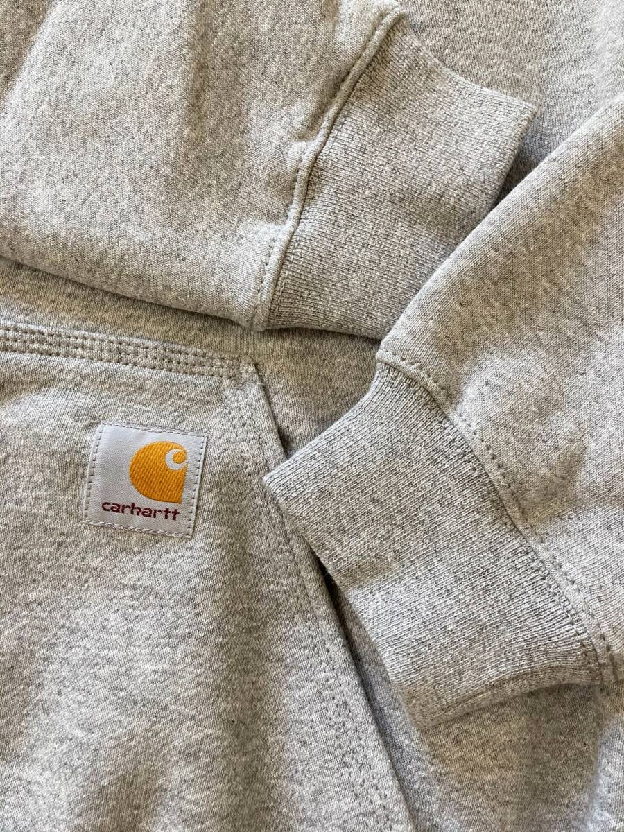 【新品/タグ付き】送料無料 Carhartt カーハート SLEEVE LOGO HOODED 袖ロゴプリント フード付き スウェットパーカー 薄灰色 ライトグレー_画像5