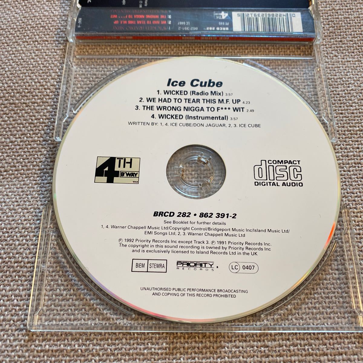 貴重盤 Ice Cube / Wicked / CD MAXI-SINGLE Groundbeat 盤面良好 Ice Cubeのヒット曲 インスト収録_画像3