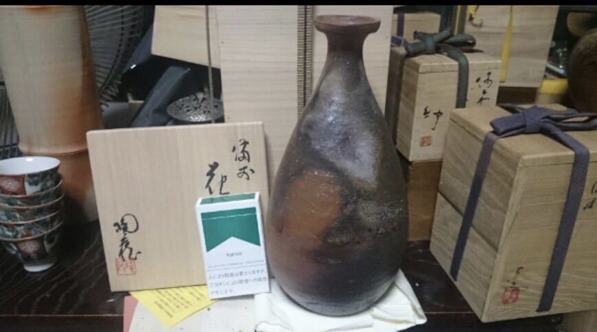 備前市重文 小西陶蔵 窯変 花入 無傷 天満屋 個展作品 備前_画像1