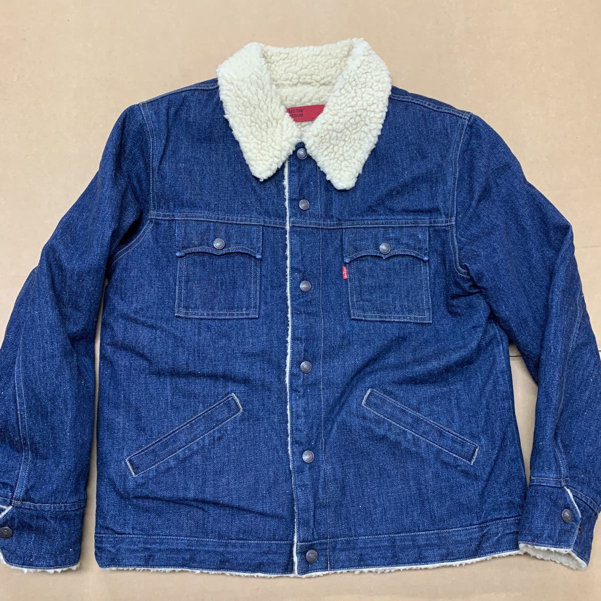 リーバイス　ボアジャケット　デニム　ジーンズ　アウター　Mサイズ　メンズ　Levis ブルゾン　Gジャン　レッドタブ　RED TAB_画像1