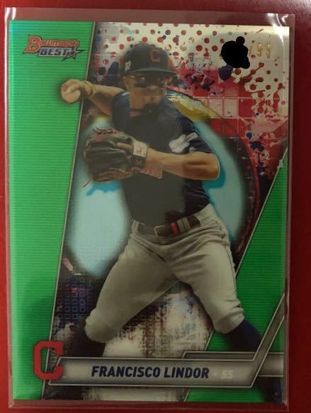 2019 Bowman's Best Flancisco Lindor 緑リフラクター カード 99枚限定 Bowmanの画像1