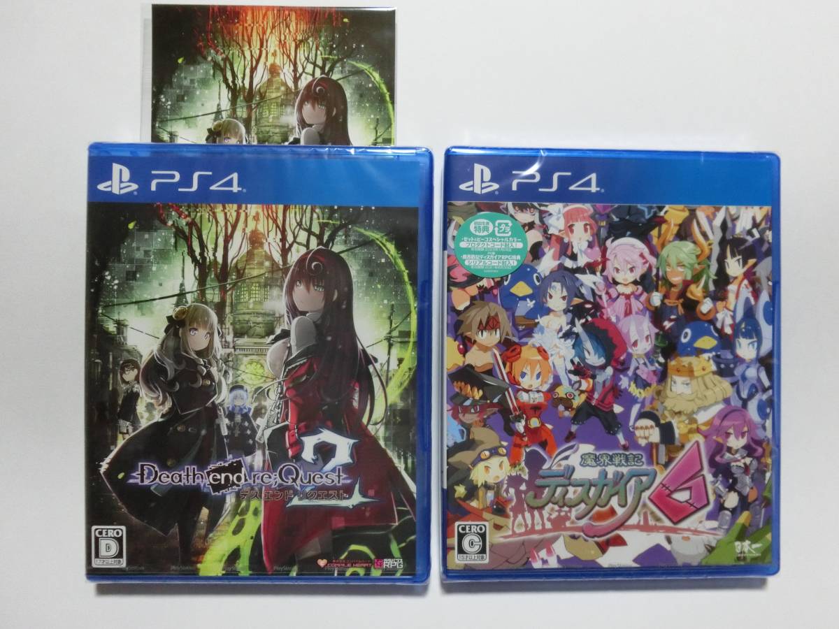 新品　PS4　２つセット　※初回特典付き　魔界戦記ディスガイア6/デスエンドリクエスト2 Death end re;Quest 2　※送料無料