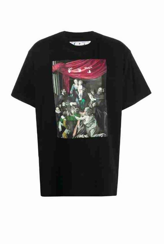 正規新品 20AW OFF-WHITE c/o VIRGIL ABLOH Off White CARAVAG PAINTING オフホワイト ヴァージル アブロー カラヴァッジォ Tシャツ XS