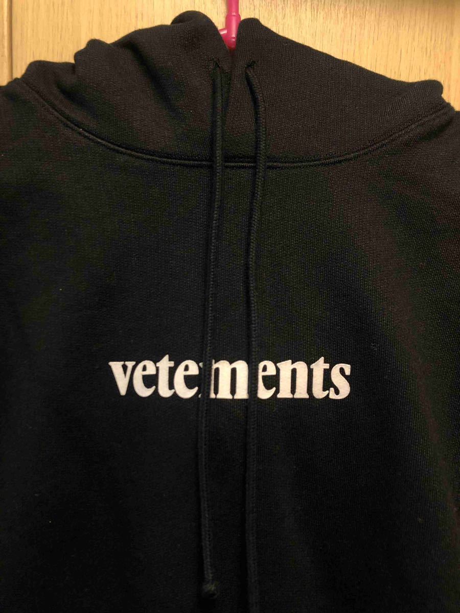 国内正規 20SS VETEMENTS ヴェトモン バーコード パッチ ロゴ オーバーサイズ プルオーバー フーディー パーカー 黒 XS SS20TR311_画像4