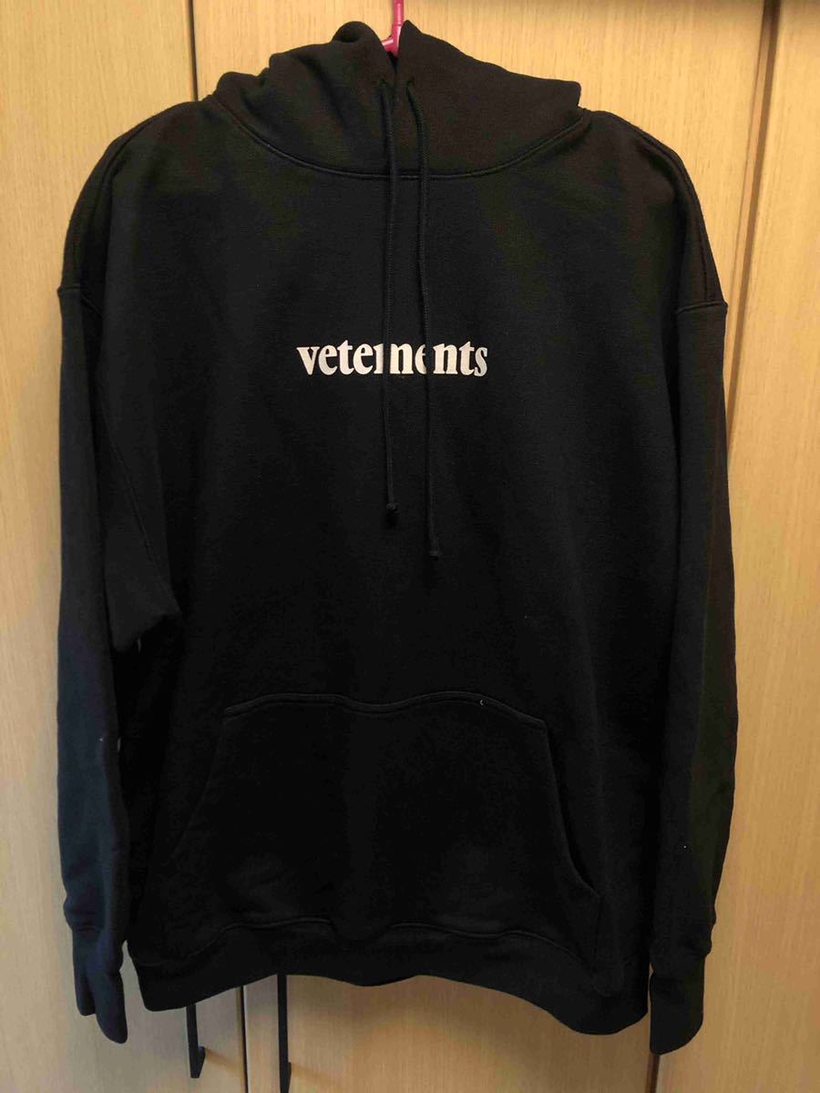 国内正規 20SS VETEMENTS ヴェトモン バーコード パッチ ロゴ オーバーサイズ プルオーバー フーディー パーカー 黒 XS SS20TR311_画像1