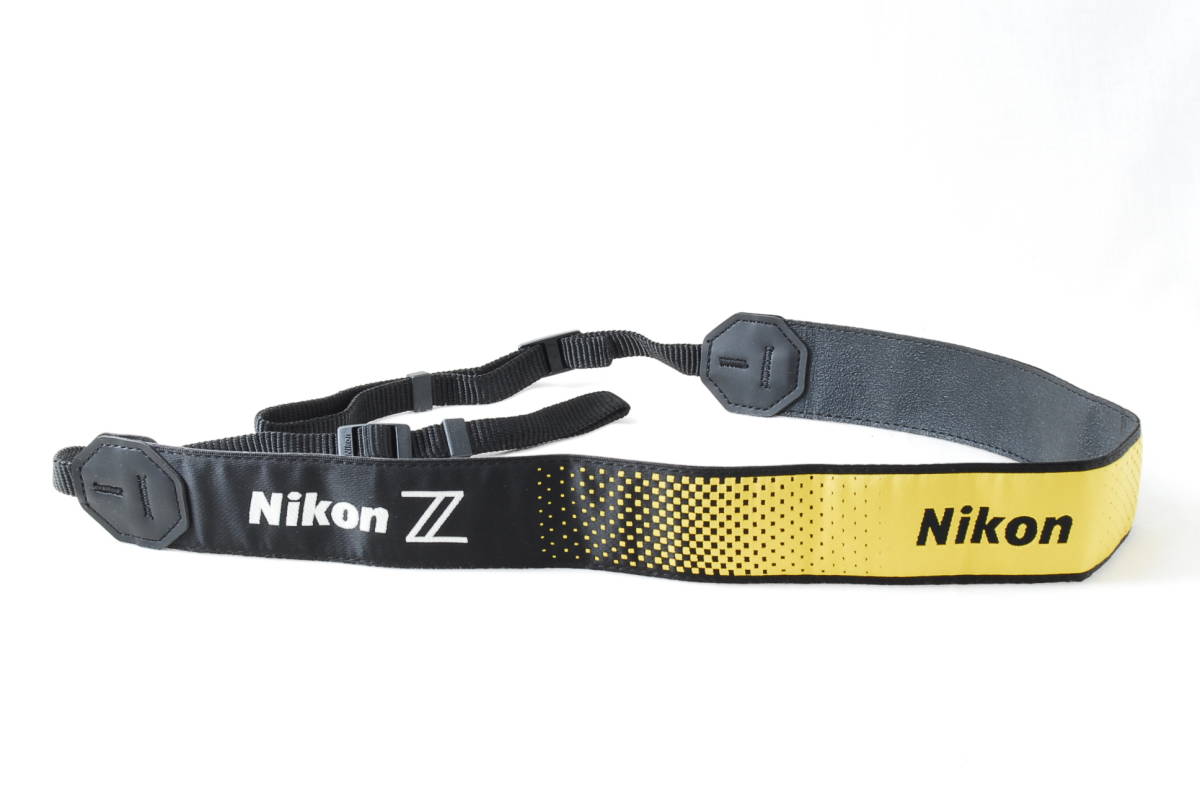 ☆新品級☆Nikon ニコン Z カメラ ストラップ 黒色(ブラック)×黄色(イエロー)×白色(ホワイト) Z6 Z7 幅3.5cm ショルダー Camera Strap☆_画像1