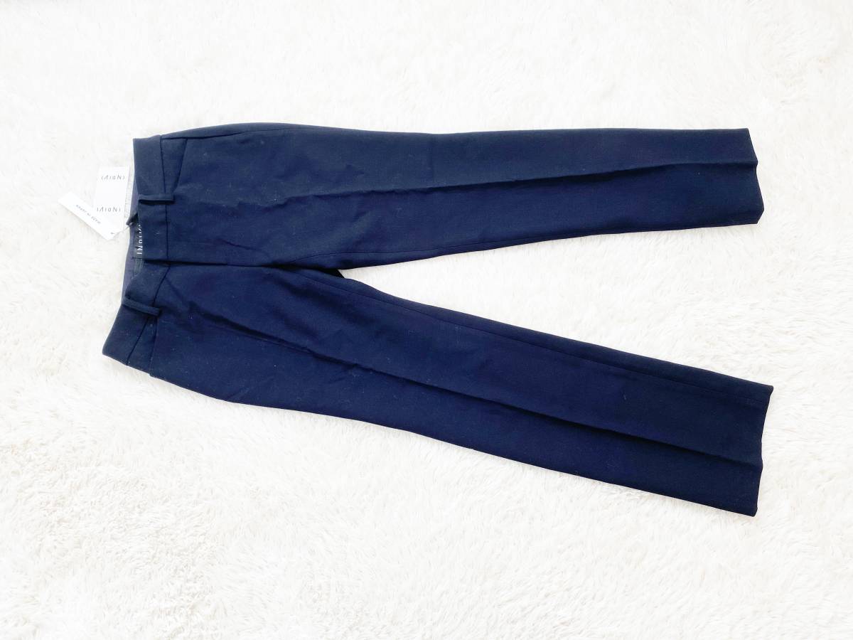  дамский 7/W56-60 размер : Indivi [INDIVI] сделано в Японии * шерсть .* подкладка есть * зима брюки * слаксы : темно синий черный обычная цена :15,500+ налог 