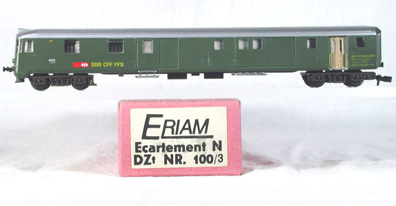 ERIAM #100/3 ＳＢＢ（スイス国鉄）ＤＺｔ型 郵便室付き荷物制御客車（新ロゴ）